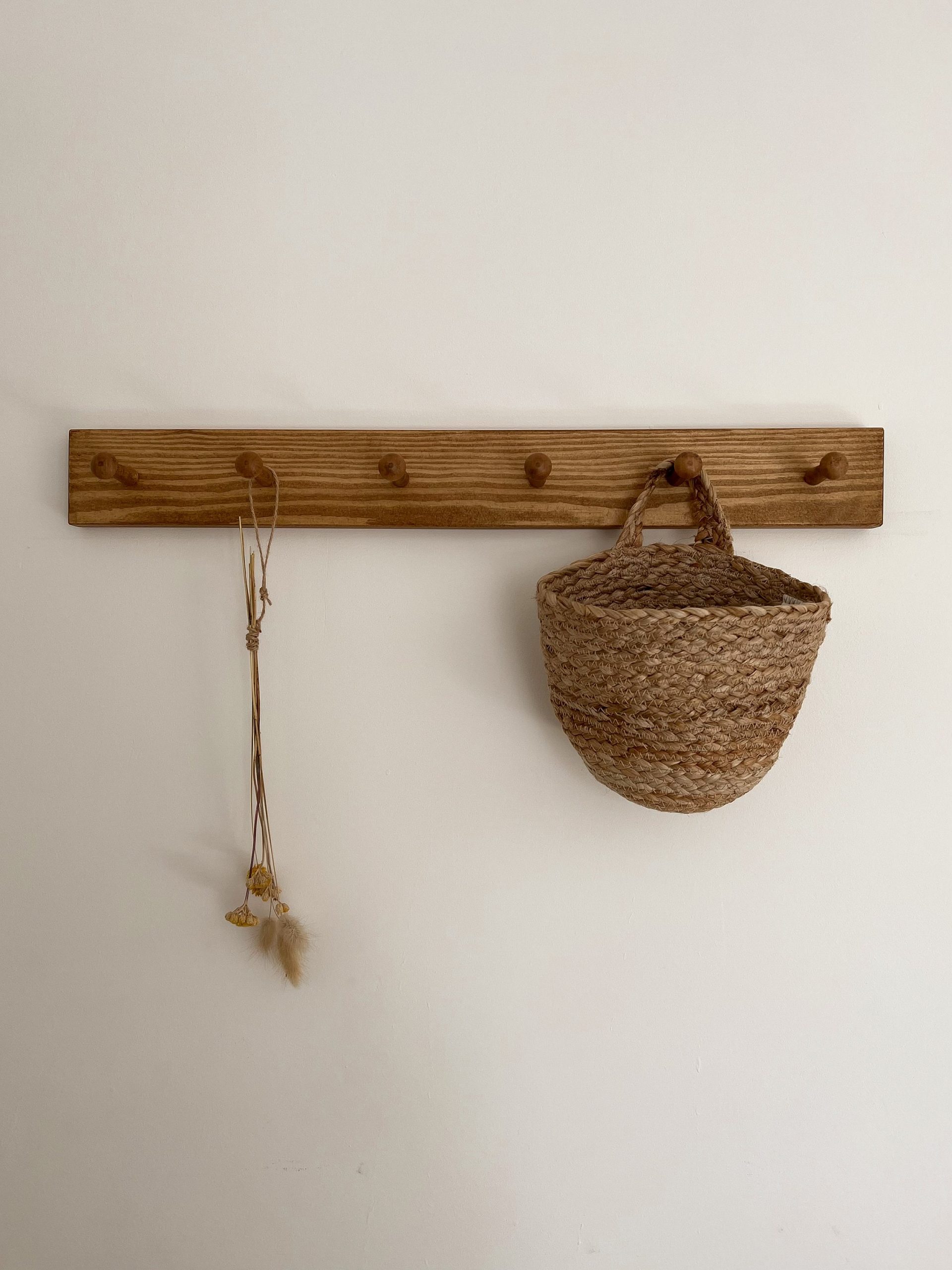 Shaker Peg Rail Made From Solid Wood | Hooks Coat Hook Kitchen Handcrafted Folkhaus