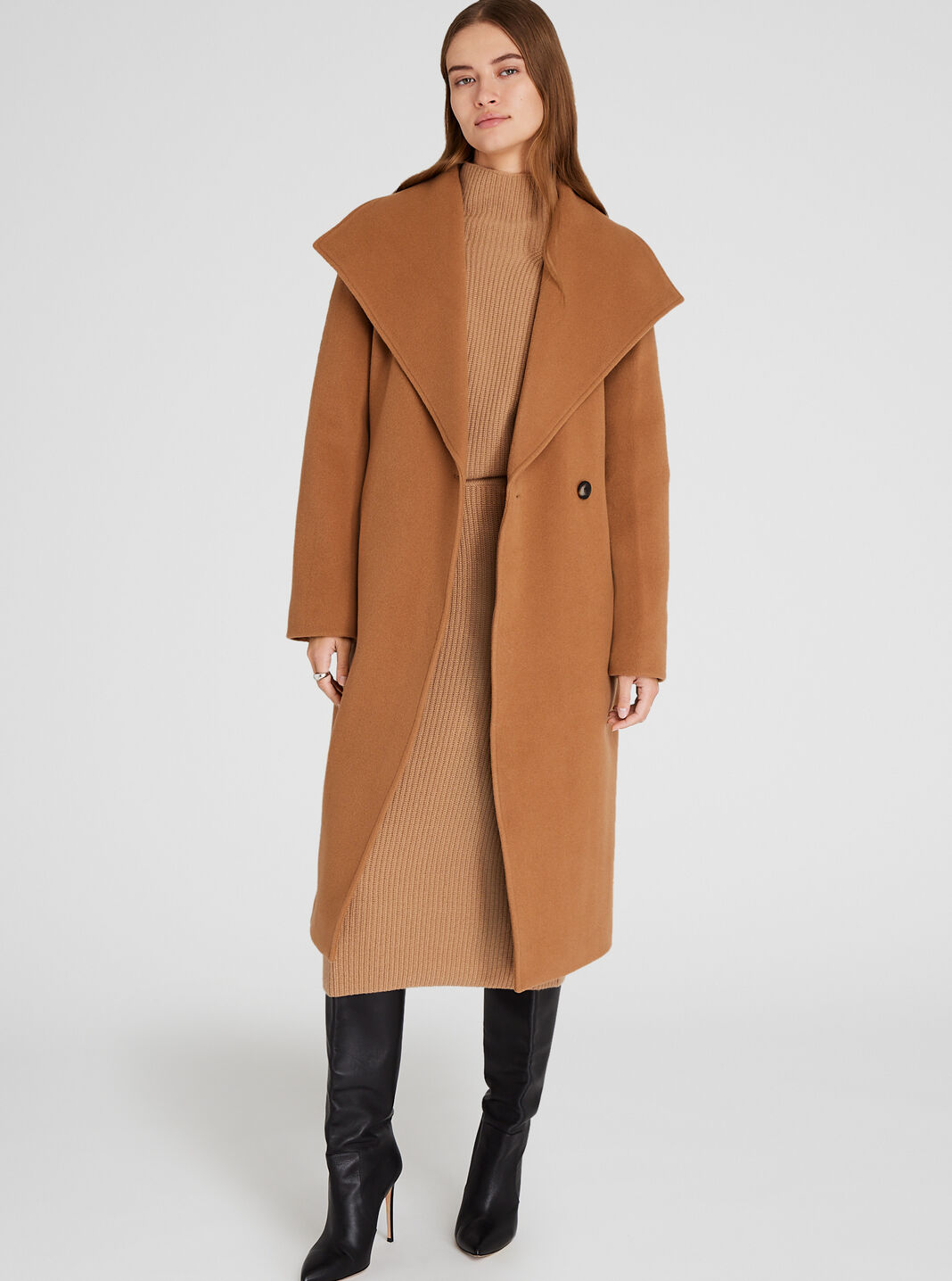 Shawl Collar Wrap Coat