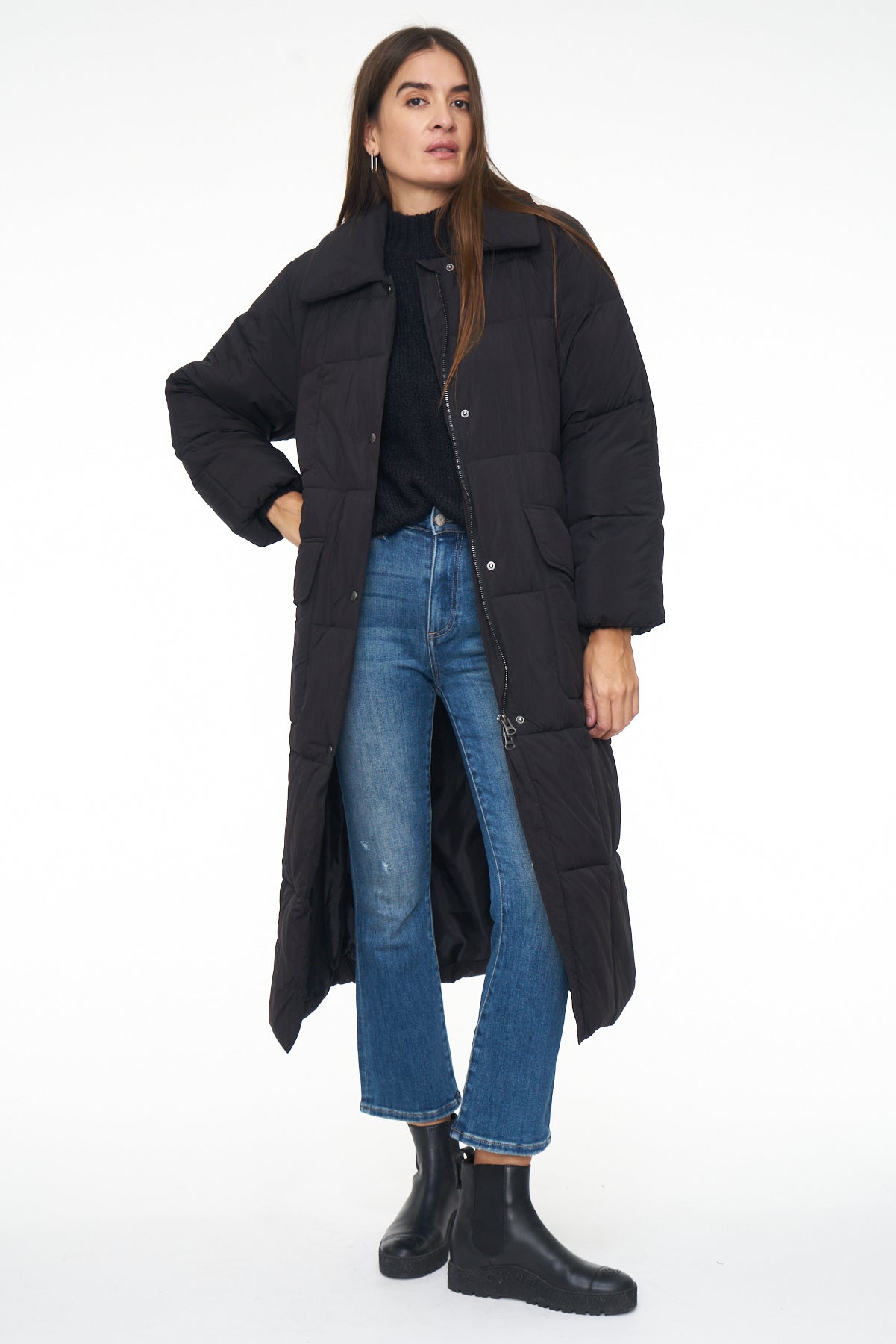 Shayne Long Puffer Coat - Noir