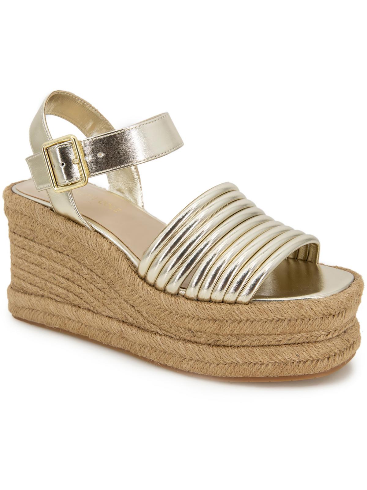 Shelby Womens Metallic Ankle Strap Espadrilles