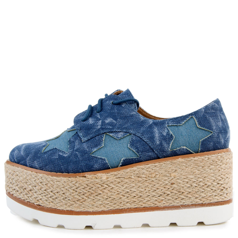 Shena-03 Platform Shoes Blue Denim