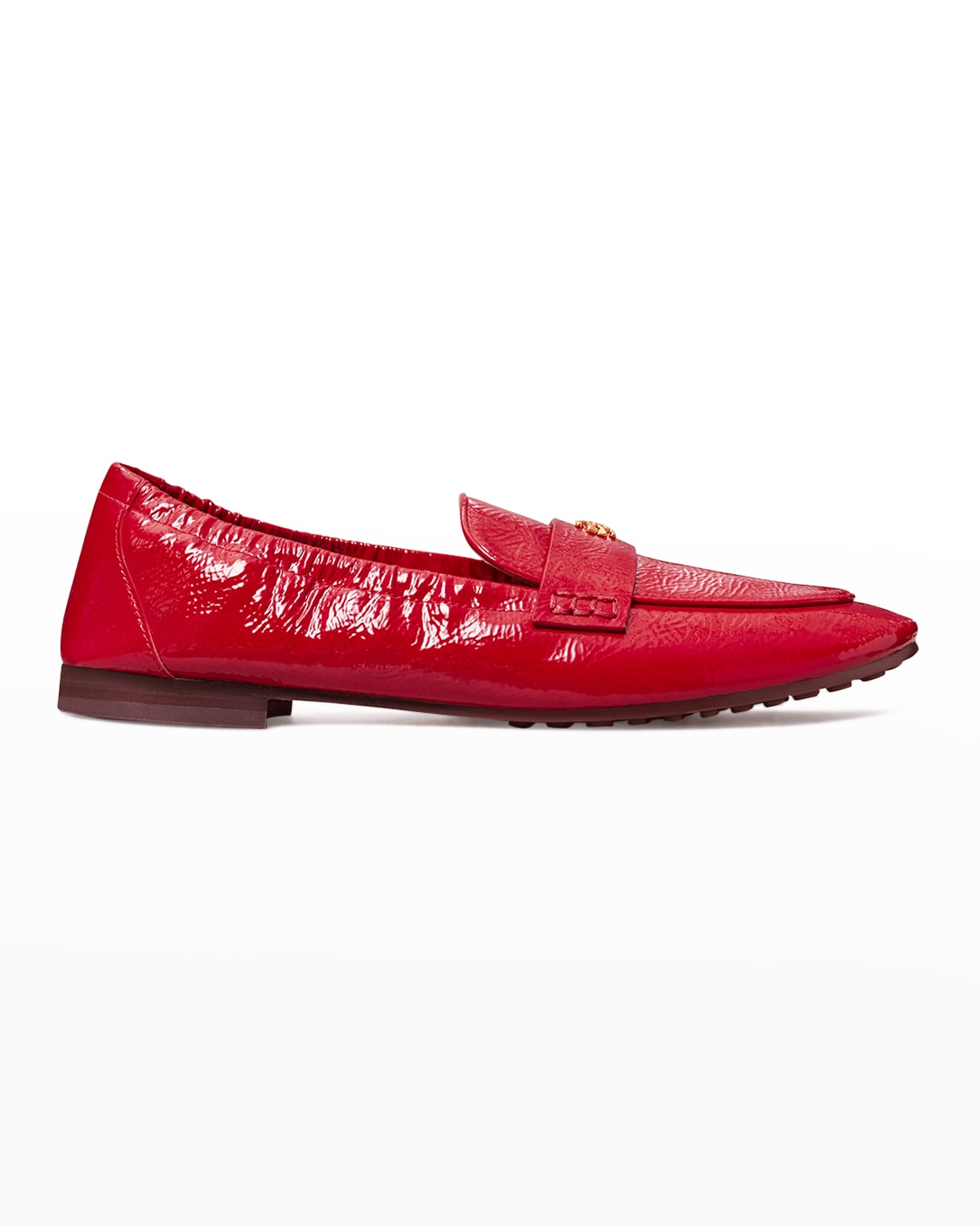 Shiny Leather Ballerina Loafers