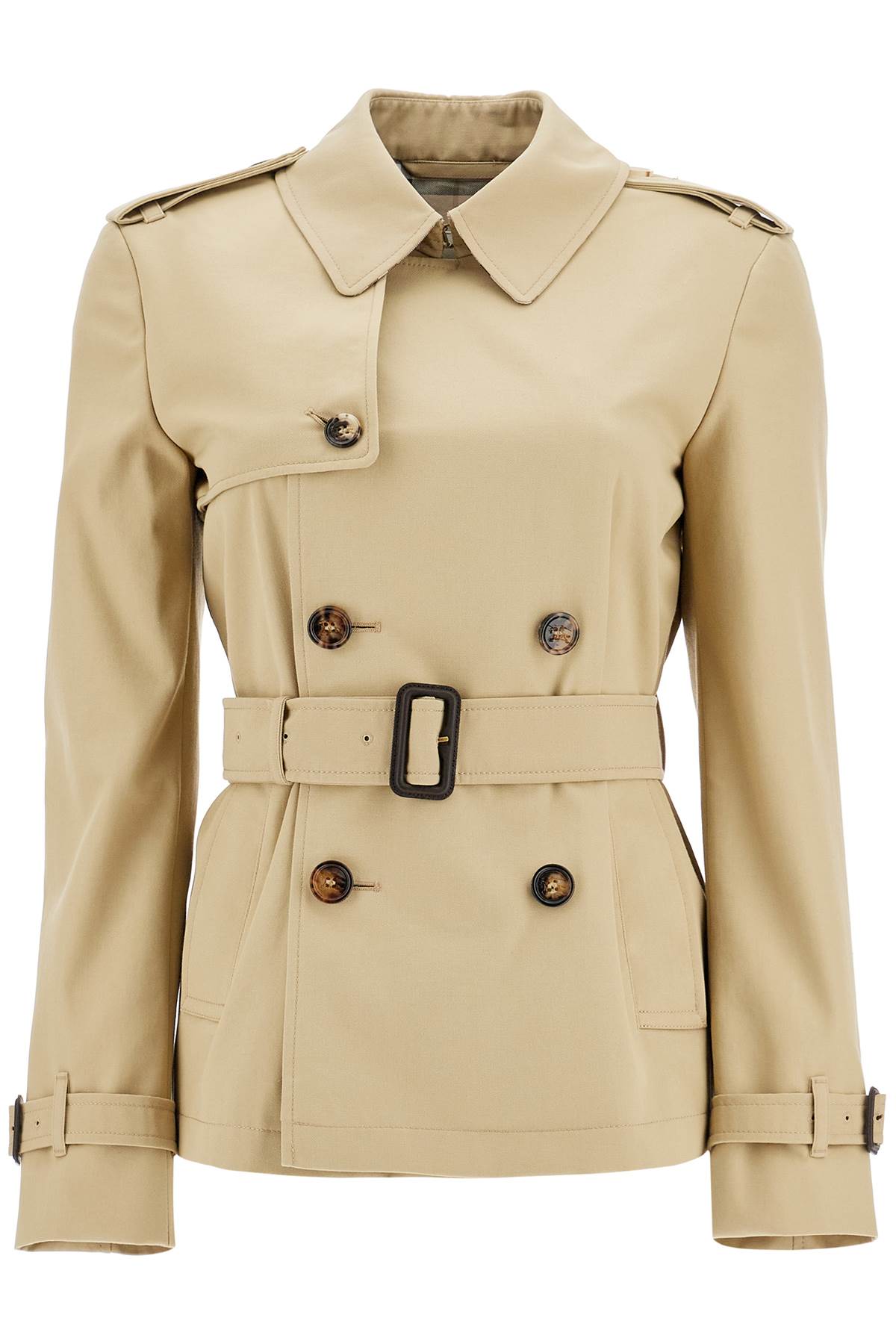 Short Trench Coat With Belt