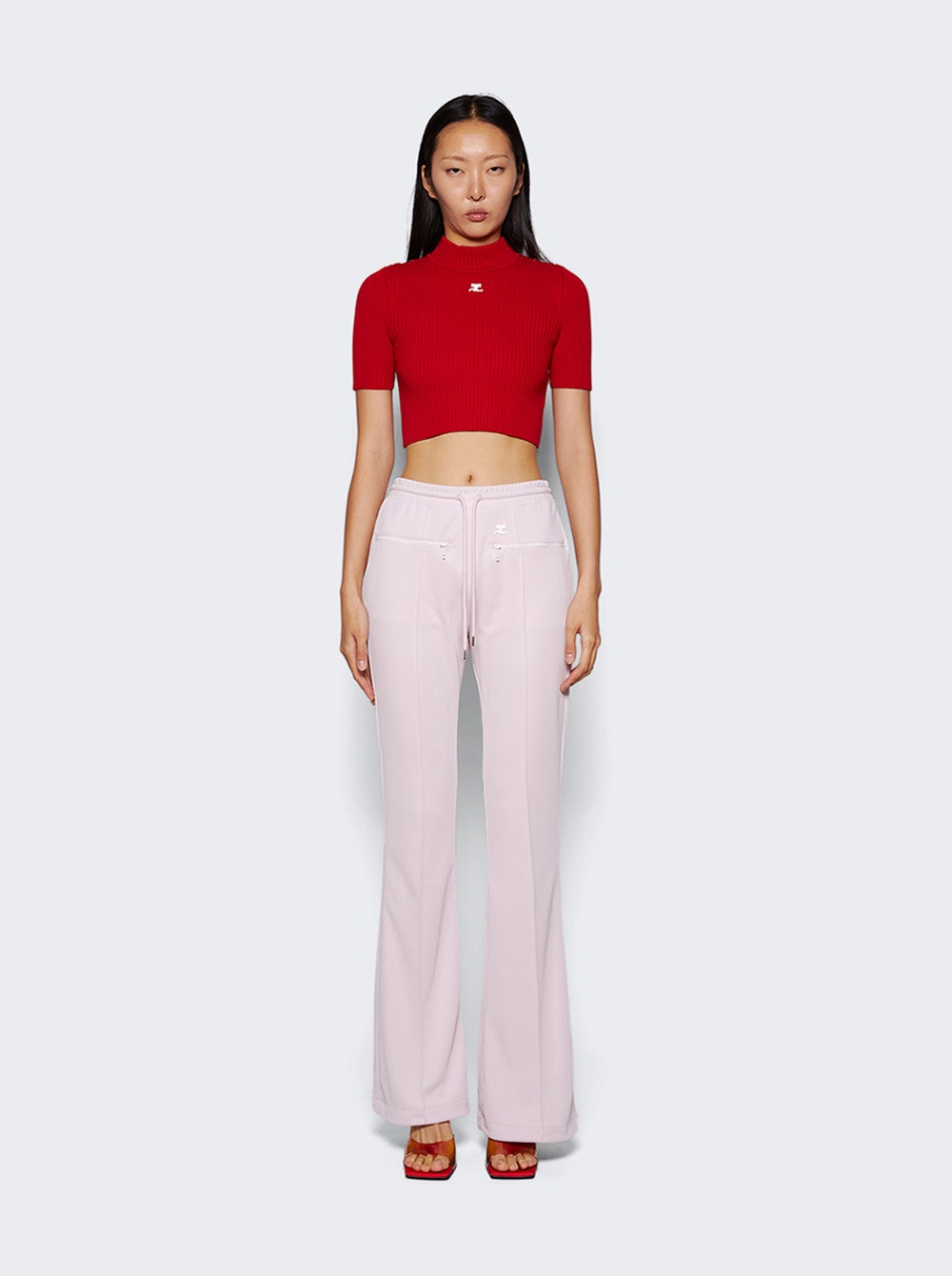 Shoulder Snaps Rib Knit Cropped Sweater Top