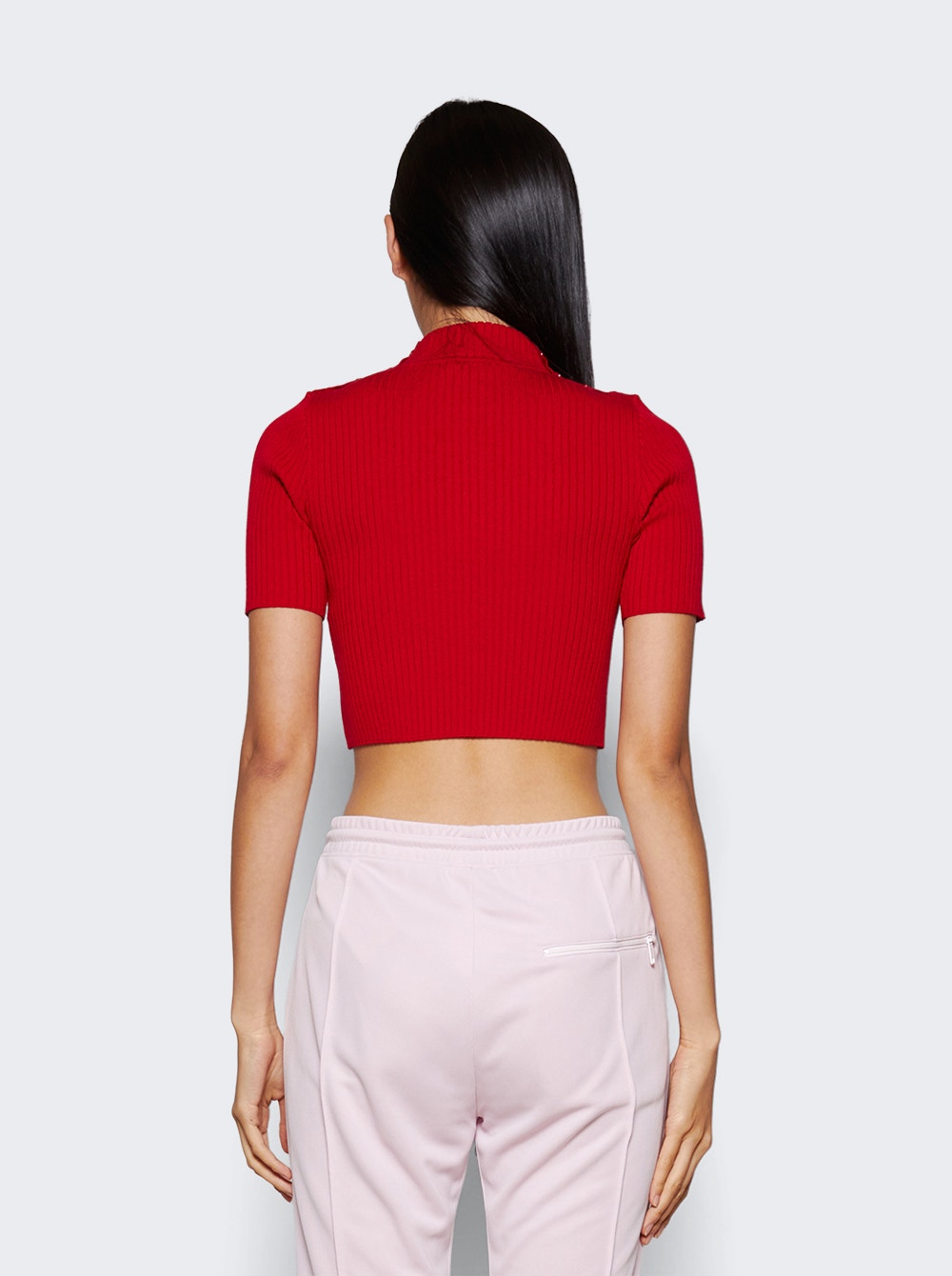 Shoulder Snaps Rib Knit Cropped Sweater Top