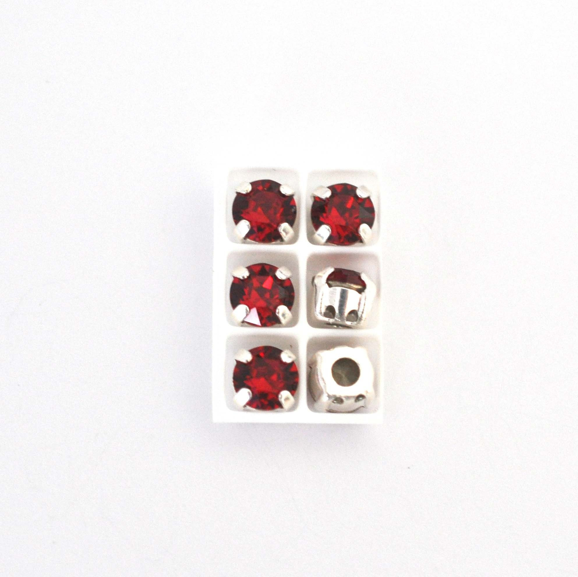 Siam Red - 29Ss/6mm Sew On Crystals Chaton Montees Sliders Great For Beading & Wire Multiple Pack Sizes Available