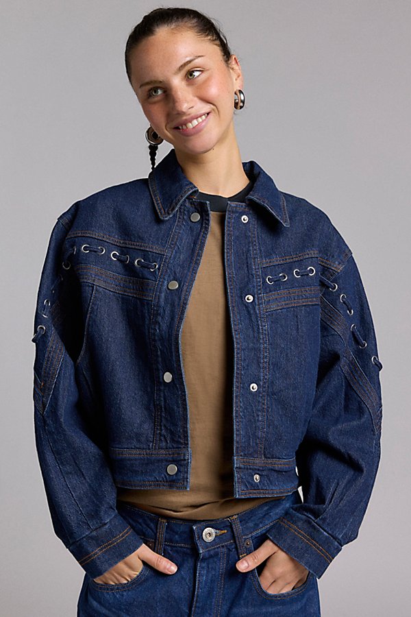 Silence + Noise Hannah Western Denim Jacket in Indigo, Women's at Urban Outfitters