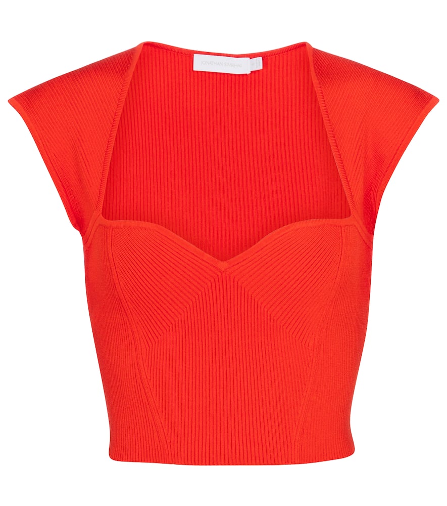 Simkhai Abia ribbed-knit crop top