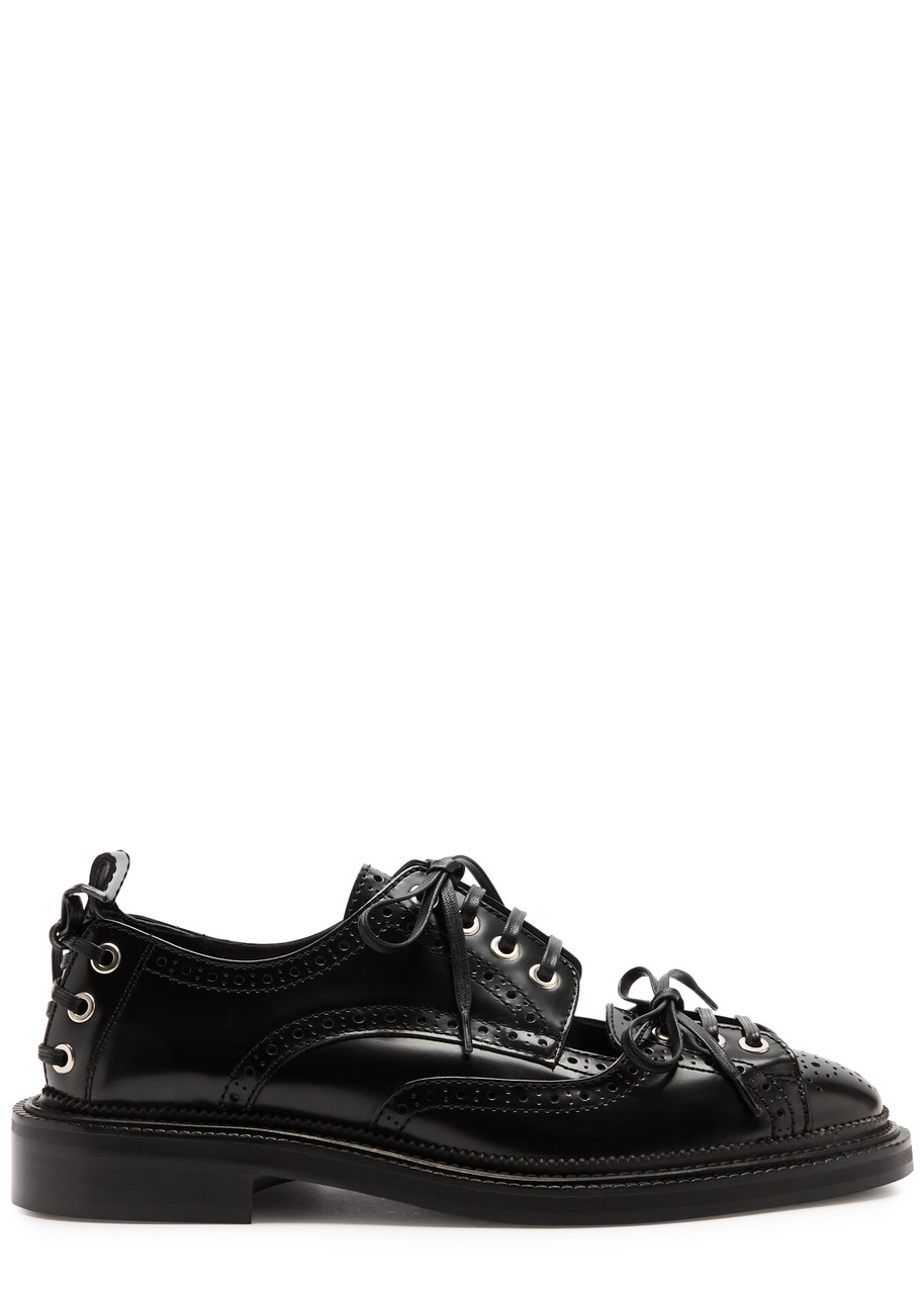 Simone Rocha Lace-up Glossed Leather Brogues - Black - 37 (IT37 / UK4)