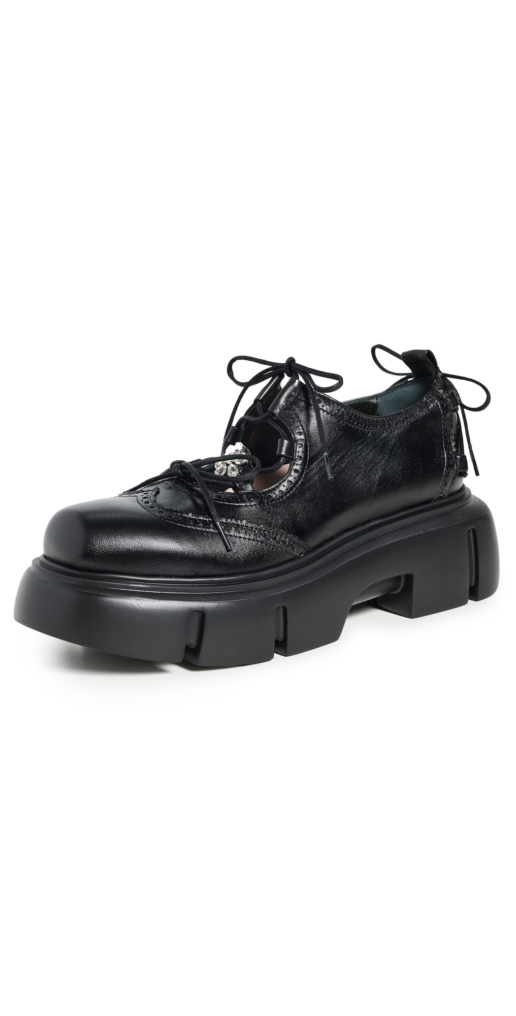 Simone Rocha Platform Ghillie Brogues Black/Pearl/Clear 40