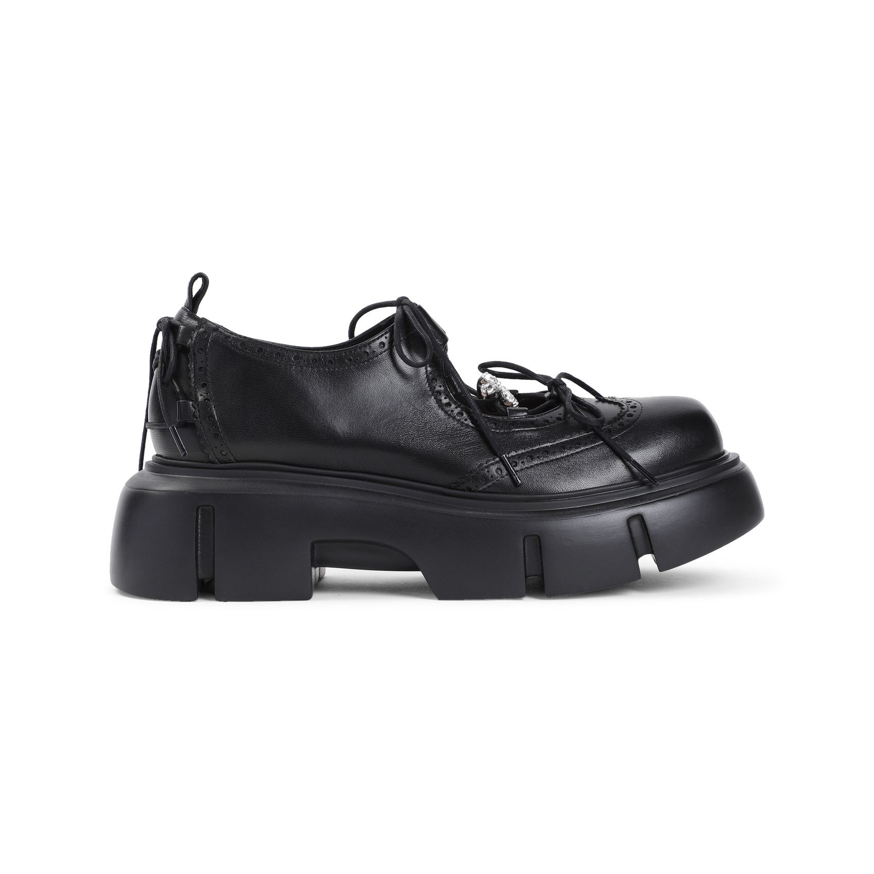 Simone Rocha Platform Ghillie Brogues Shoes in Black, Women's (Size 10)