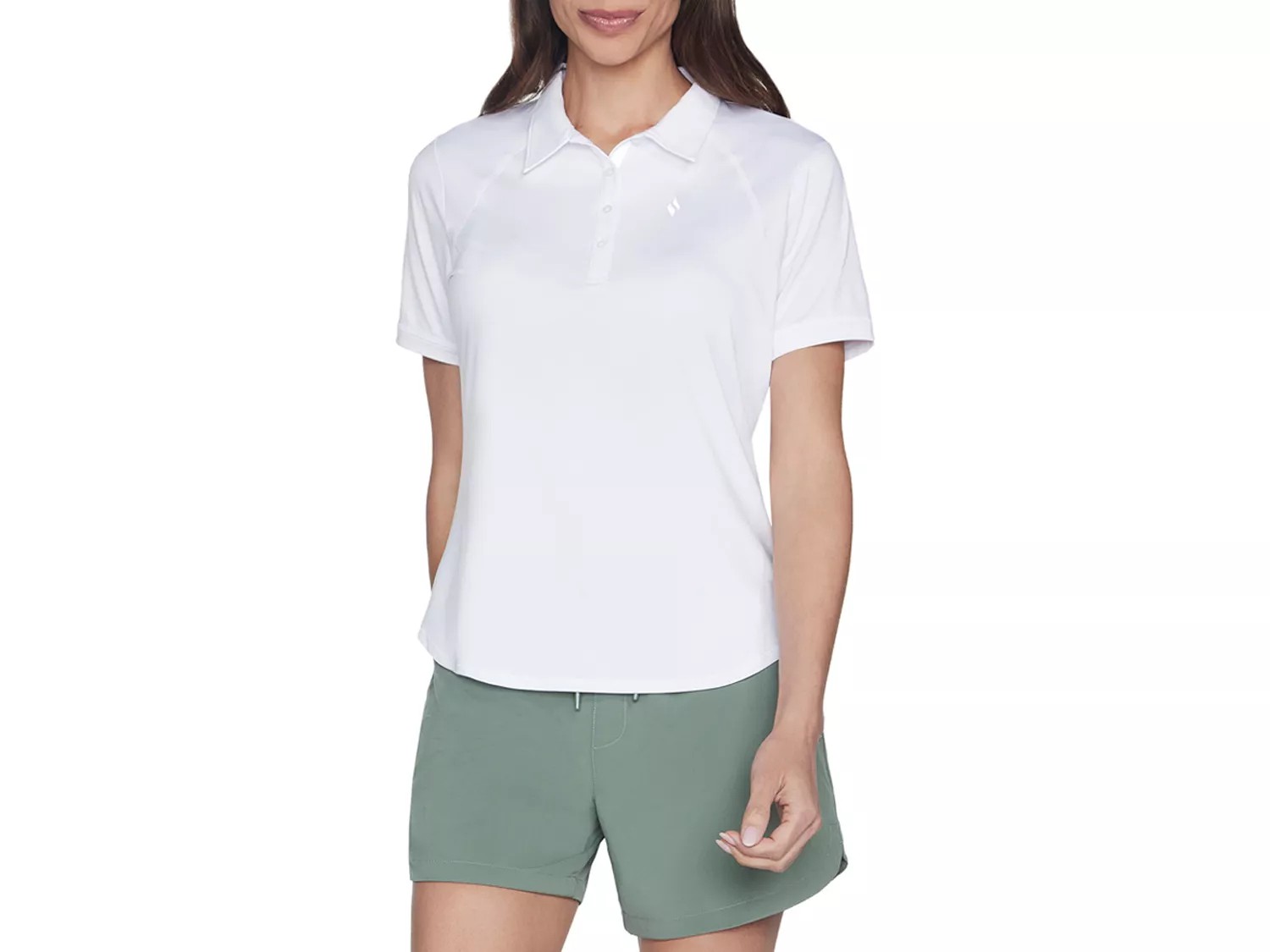 Skechers GO DRI SWIFT Club Polo Shirt | Women's | White | Size XL | Tops | Athletic | Pickleball