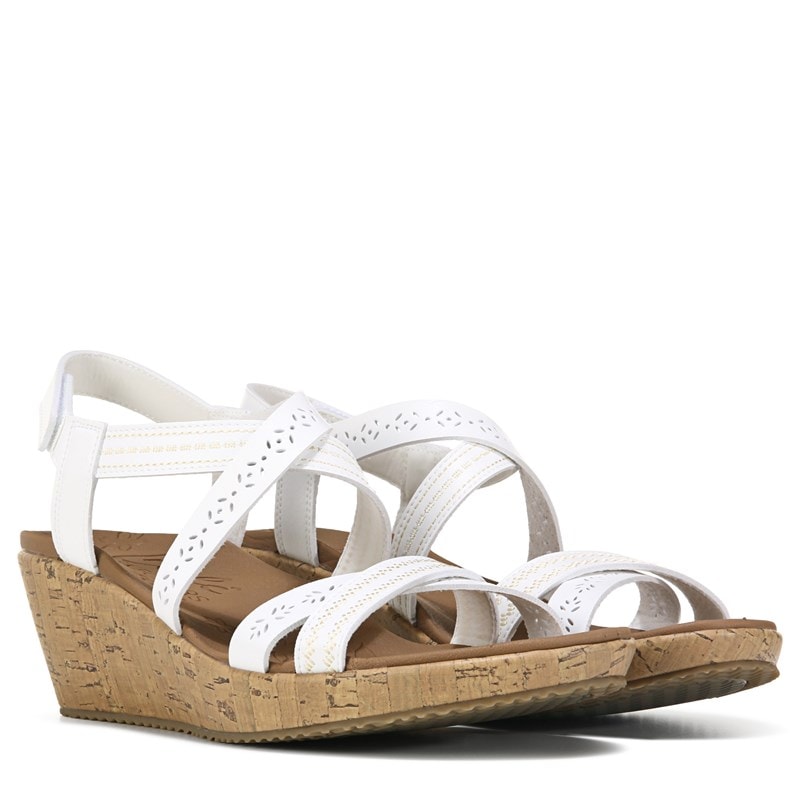 Skechers Women's Beverlee Delicate Glow Wedge Sandals (White) - Size 10.0 M