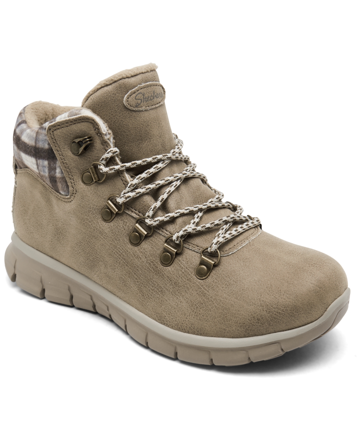 Skechers Women's Synergy - Plaid Mood Hiking Sneaker boots from Finish Line - Taupe