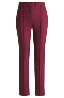 Skinny-leg trousers in performance-stretch fabric- Dark Red Women's Formal Pants size 0