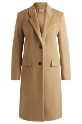 Slim-fit coat in wool and cashmere- Beige Women's Formal Coats size 0