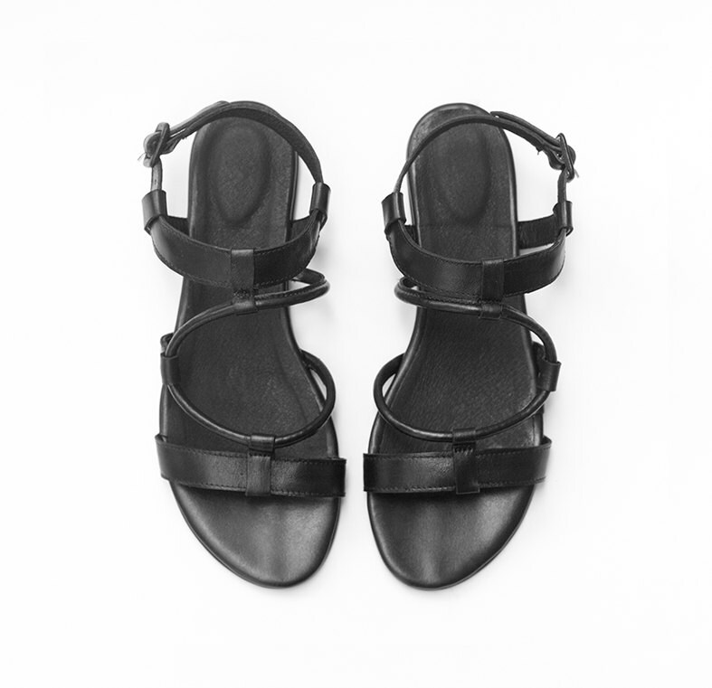 Slingback Sandal, Black Leather Sandals, Gladiator Sandals, Greek Handmade Leather Shoes, Slip On Boho Barefoot