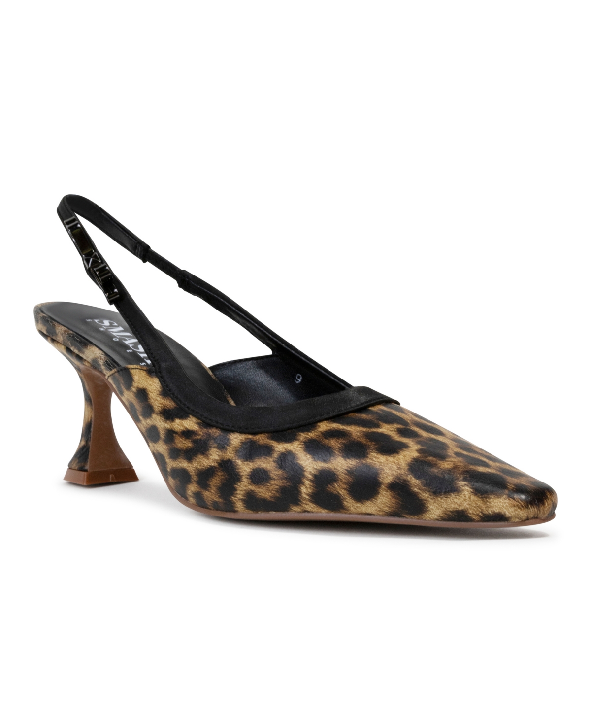 Smash Shoes Women's Marie Pointy Toe Slingback Dress Pumps - Extended Sizes Available - Leopard