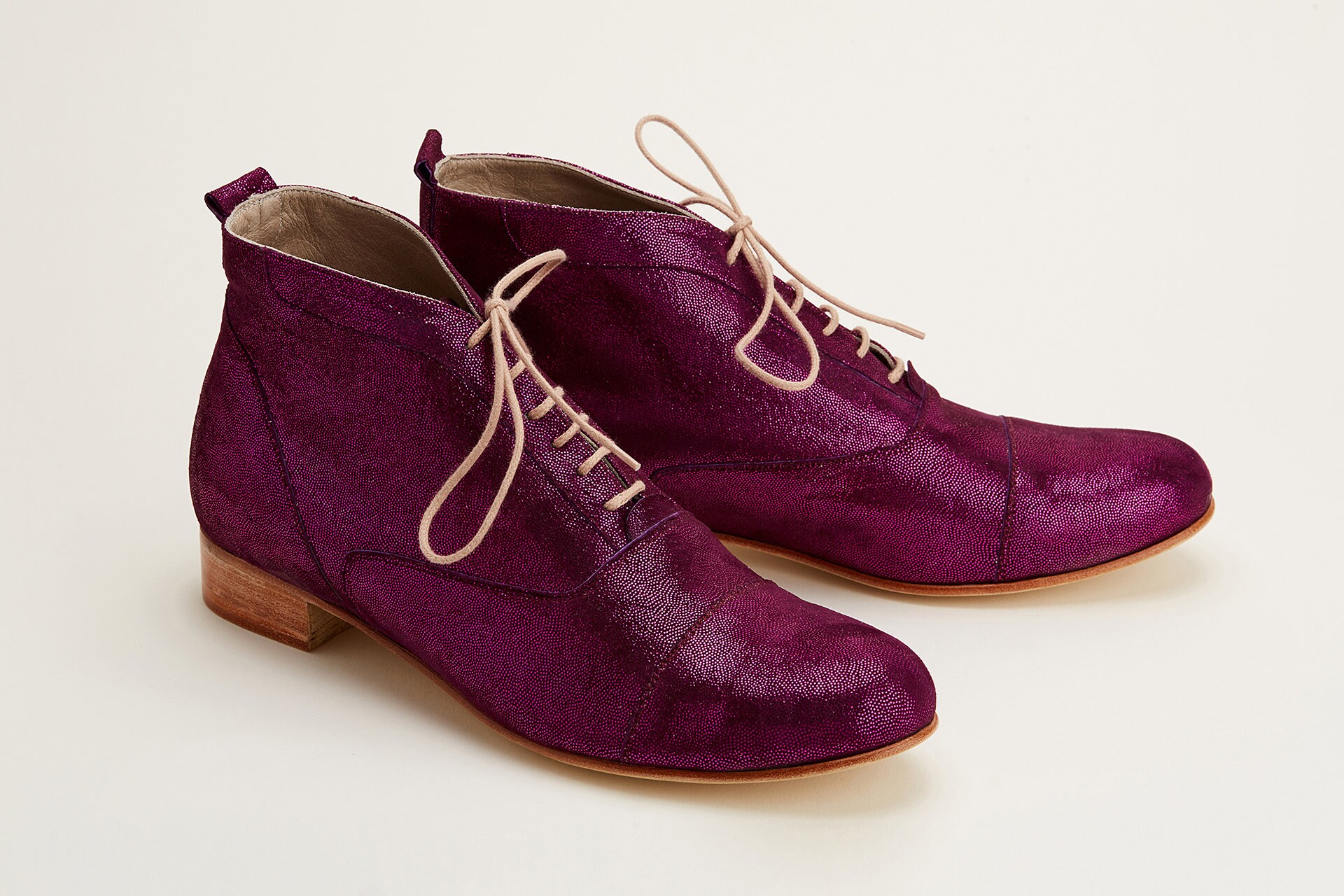 Smooth Boots in Violet Rain Suede | Women Swing Dance Shoes Vintage Customized Harlem