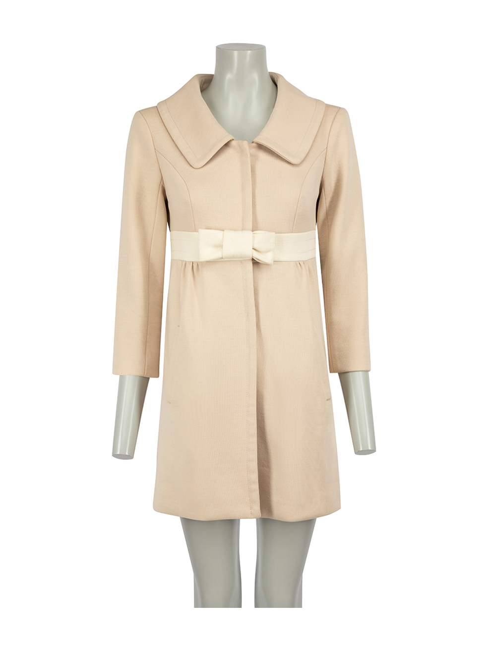 Smythe Beige Wool Bow Detail Coat