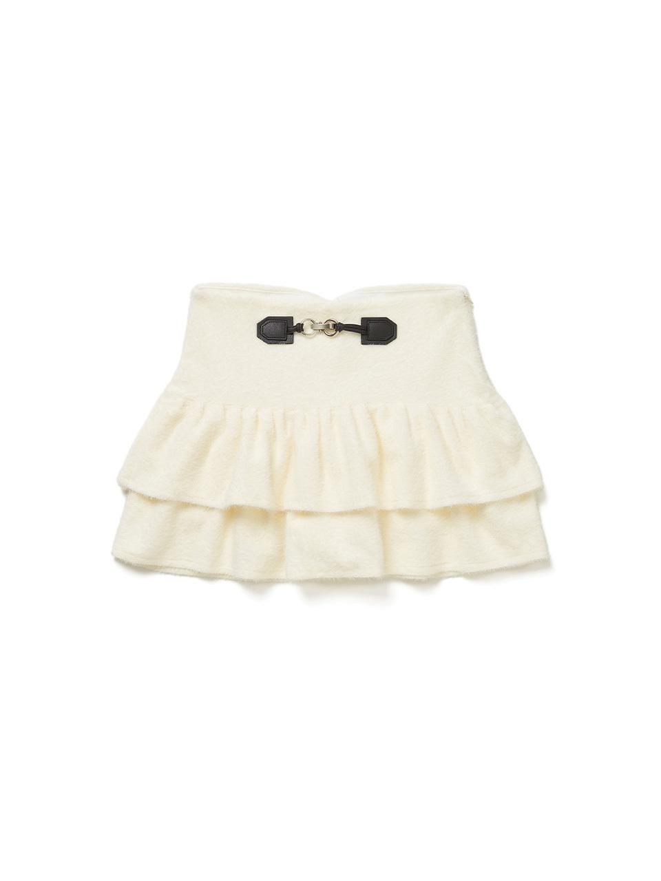 Snowflake Tiered Mini Skirt Pants [Beige]