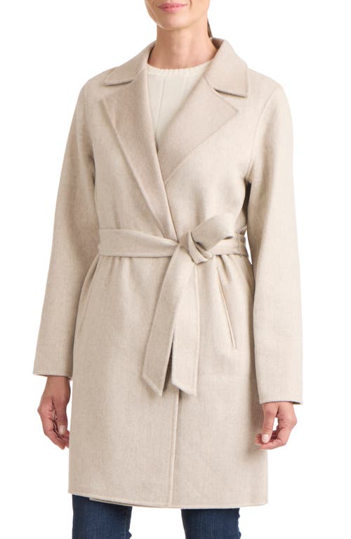 Sofia Cashmere Double Face Wool & Cashmere Wrap Coat in Beige/Oatmeal at Nordstrom, Size Small