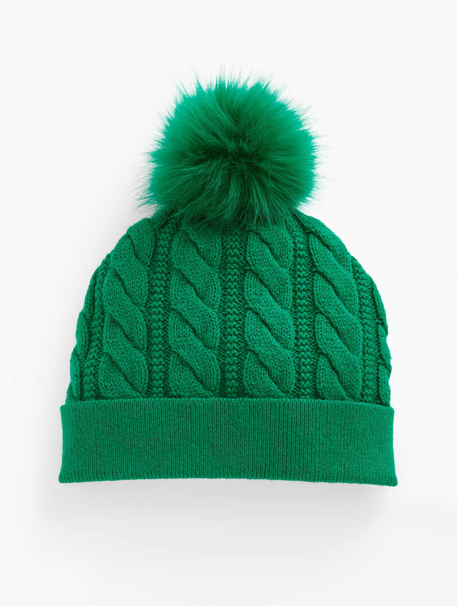 Soft Cable Knit Beanie - Verdant Green - 001 Talbots