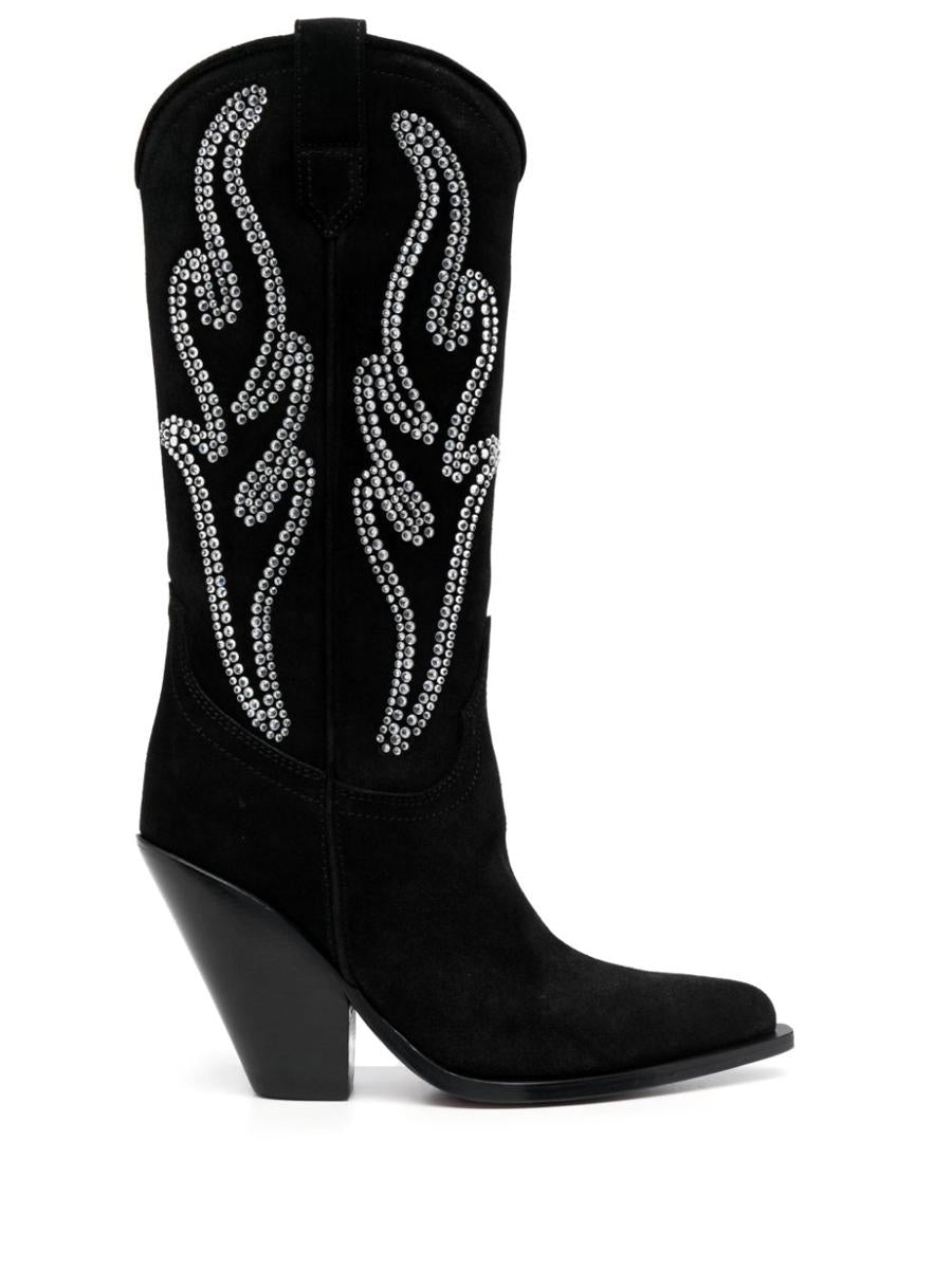 Sonora Crystal Detail Suede Western Boots