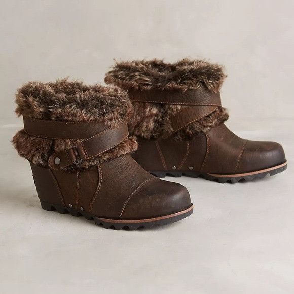 Sorel Joan Of Arctic Wedge Boots in Brown, Women's (Size 11)