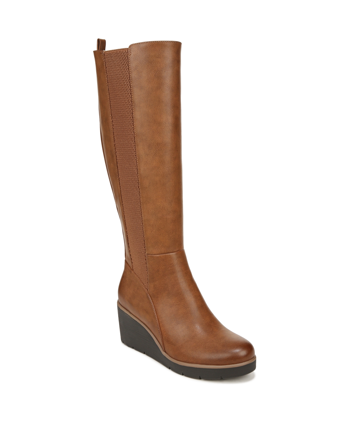 Soul Naturalizer Adrian Knee High Wedge Boots - Toffee Brown Faux Leather