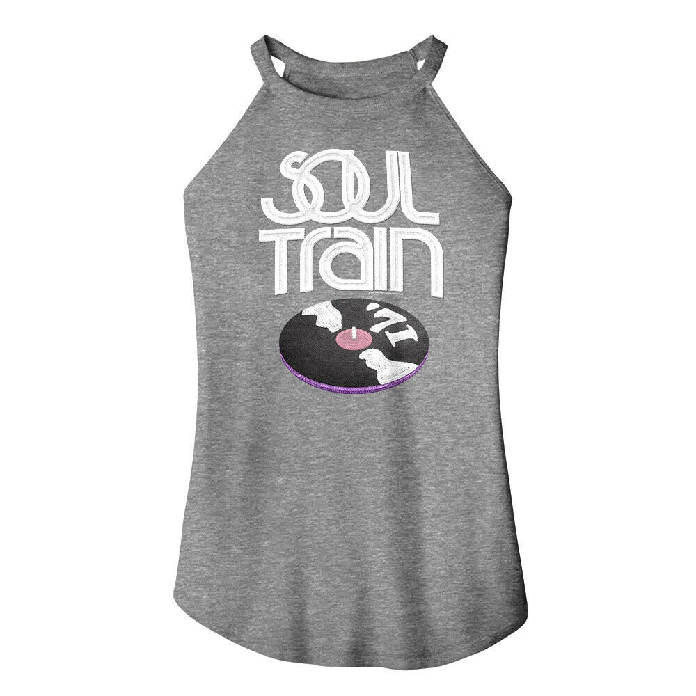 Soul Train 71' Vinyl Women's Tank Top Record Disco Music Vintage Graphic Vest Black Tv Show Tee Rnb Dance Party Sleeveless