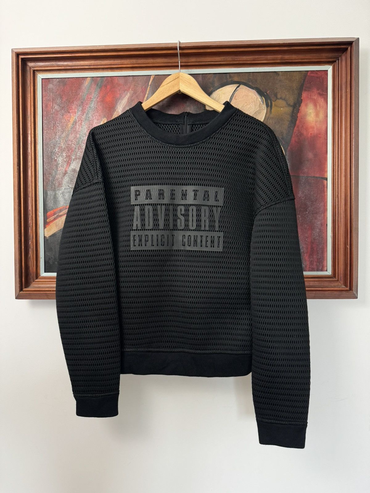 Ss13 Runway Alexander Wang "Parental Advisory" Mesh Top in Black, Women's (Size Medium)