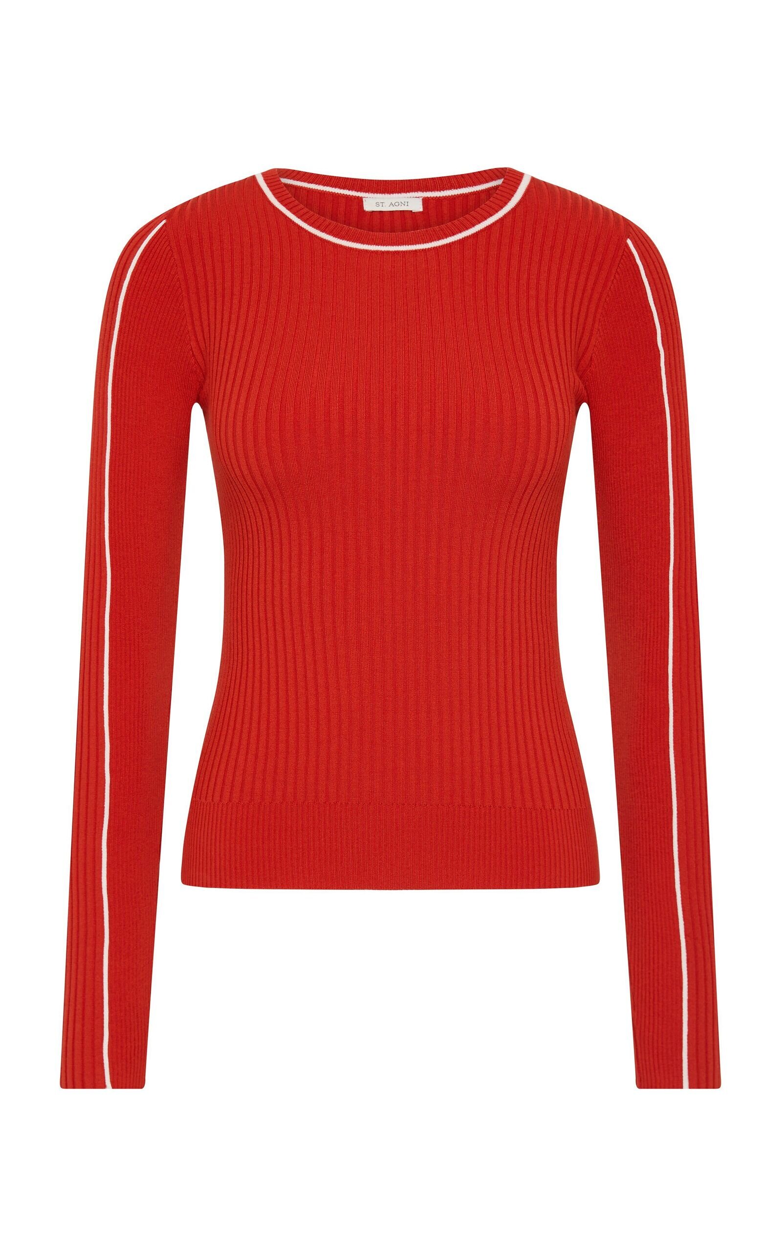 St. Agni - Fine Line Long-Sleeve Top - Red - L - Only At Moda Operandi