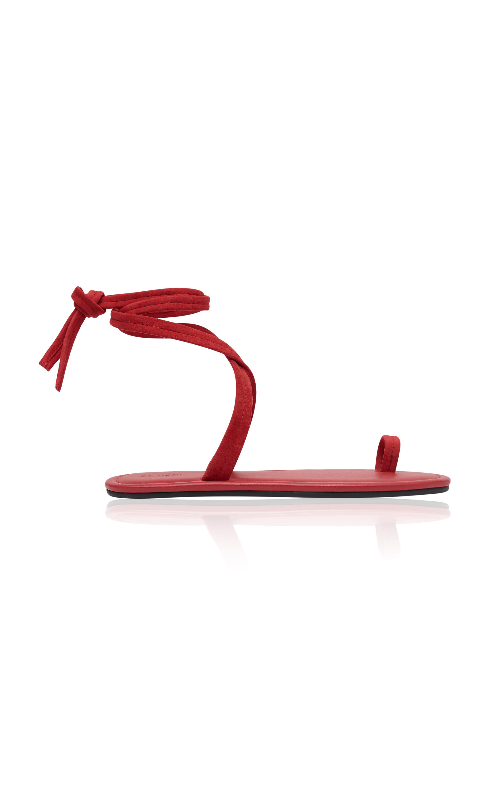 St. Agni - Lace-Up Leather Sandals - Red - IT 40 - Only At Moda Operandi