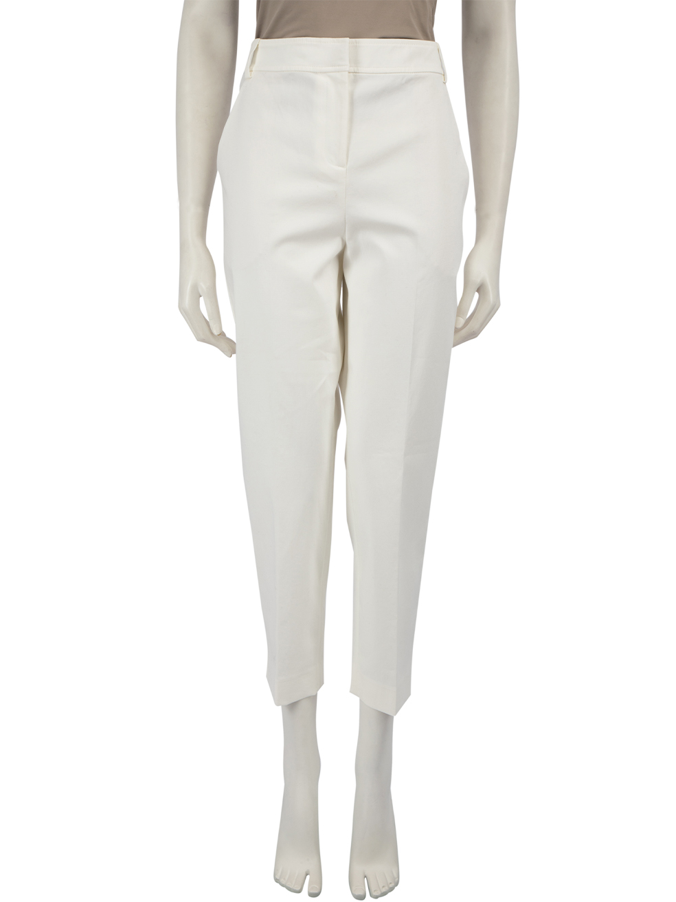 St. John White Tailored Slim Trousers