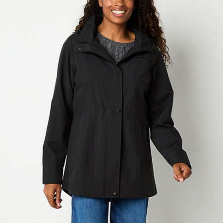 St. John's Bay Womens Lightweight Anorak, Large, Black