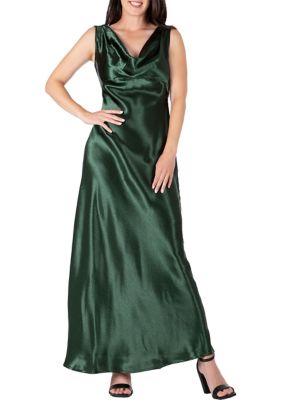 Standards and Practices Women's Cowl Neck A-line Sleeveless Maxi Dress, Green, Small