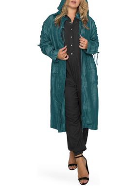 Standards and Practices Women's Plus Size Pippa Hooded Utility Anorak Jacket, Green