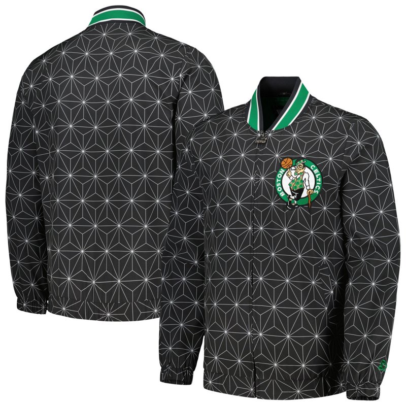 Starter Boston Celtics In-Field Play Fashion Satin Full-Zip Varsity Jacket Black, Large - NBA Outerwear Adult/Youth at Academy Sports