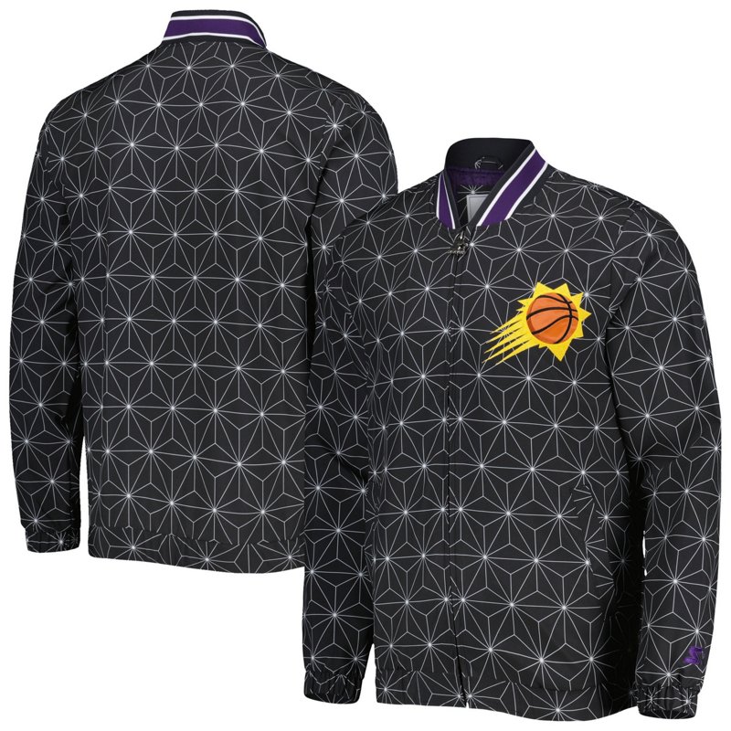 Starter Phoenix Suns In-Field Play Fashion Satin Full-Zip Varsity Jacket Black, X-Large - NBA Outerwear Adult/Youth at Academy Sports