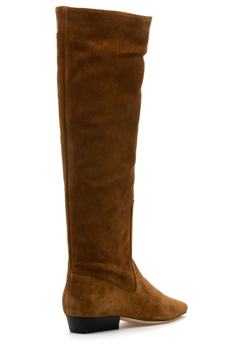 Staud Wally Flat Boot Tan Suede - Tan 36 Medium