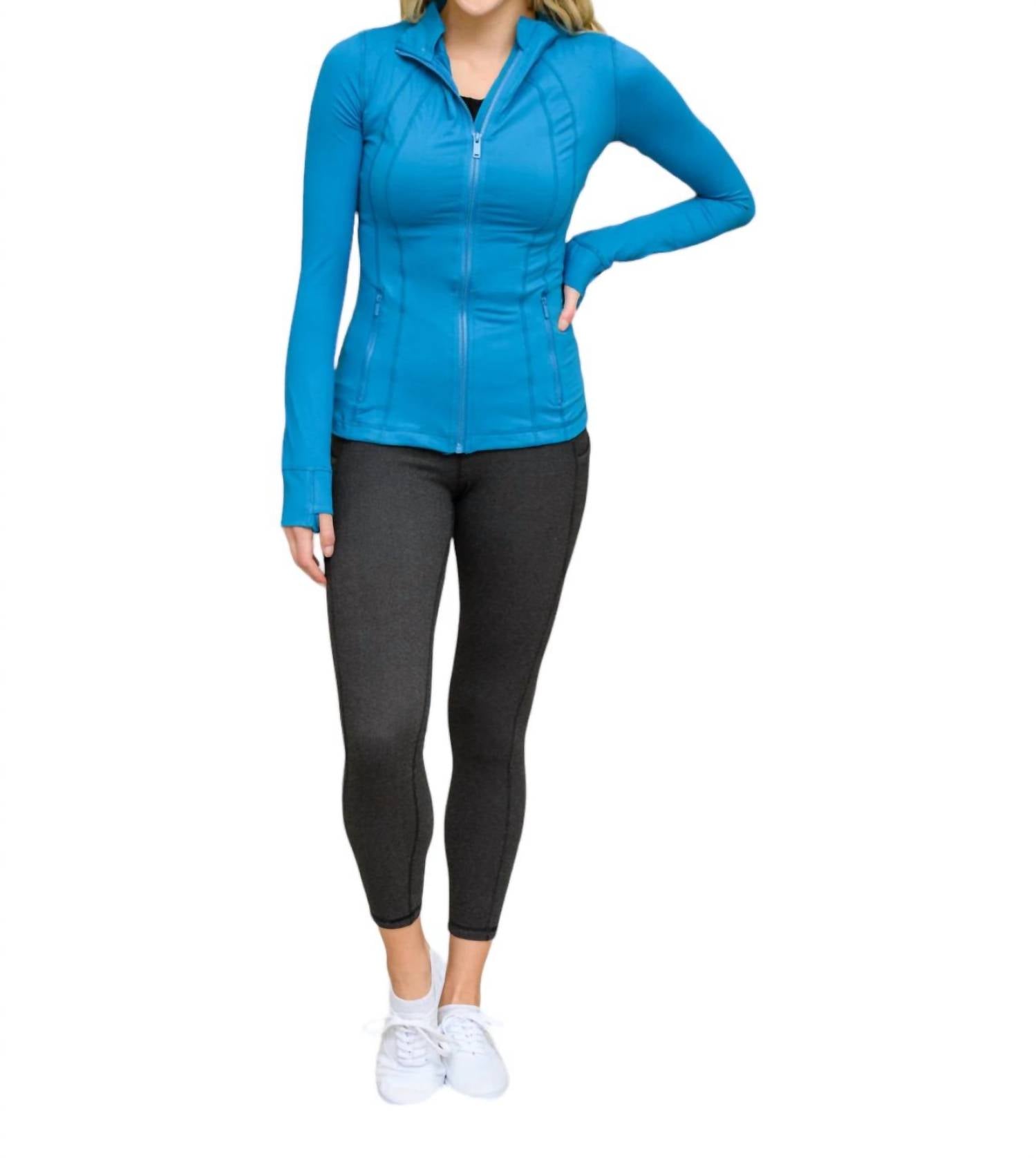 Staying Swift Activewear Jacket In Hawaiian Blue