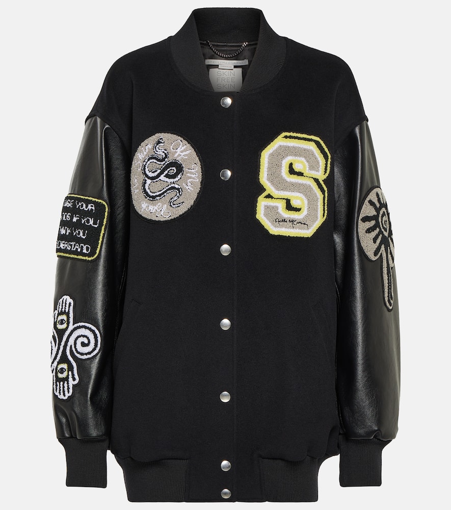 Stella McCartney Appliqué wool varsity jacket