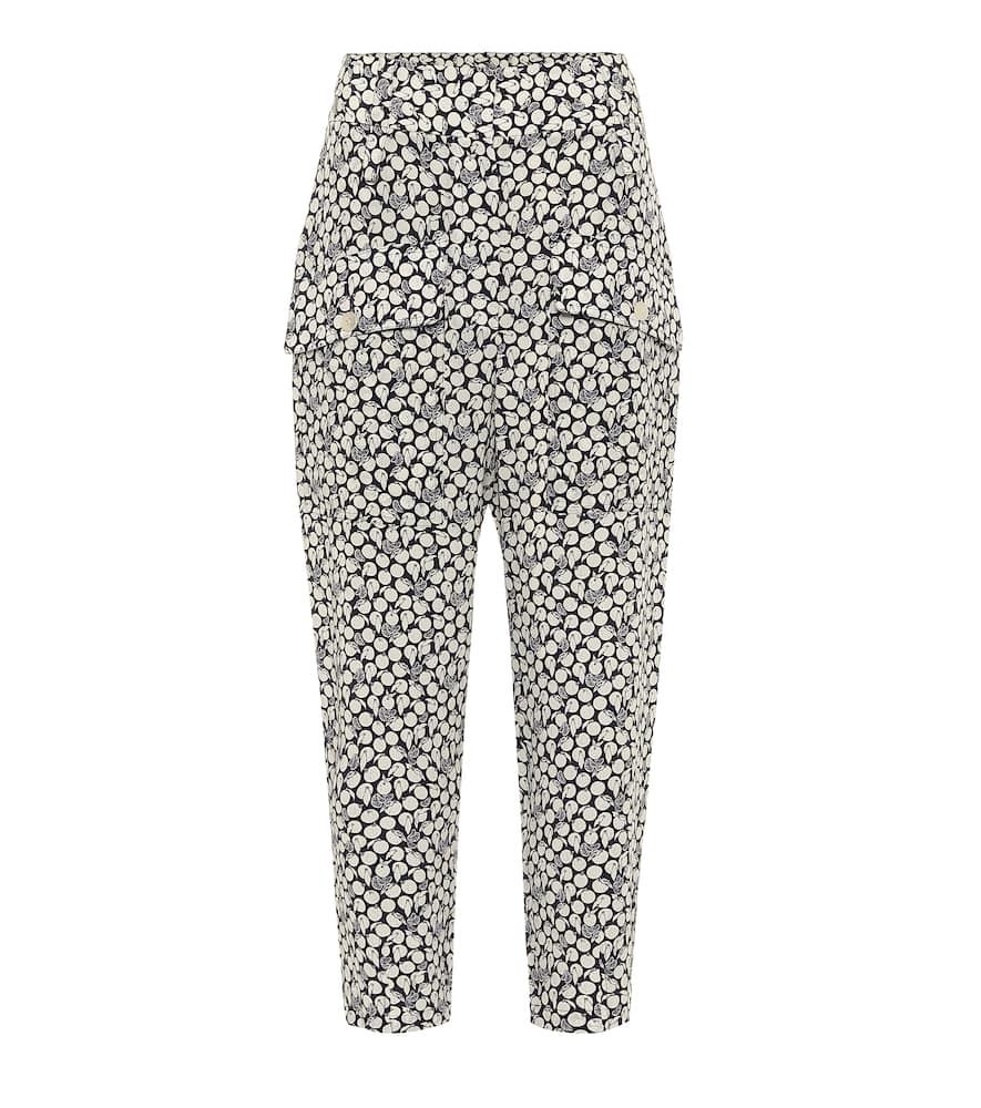 Stella McCartney Cecilia printed silk cropped pants