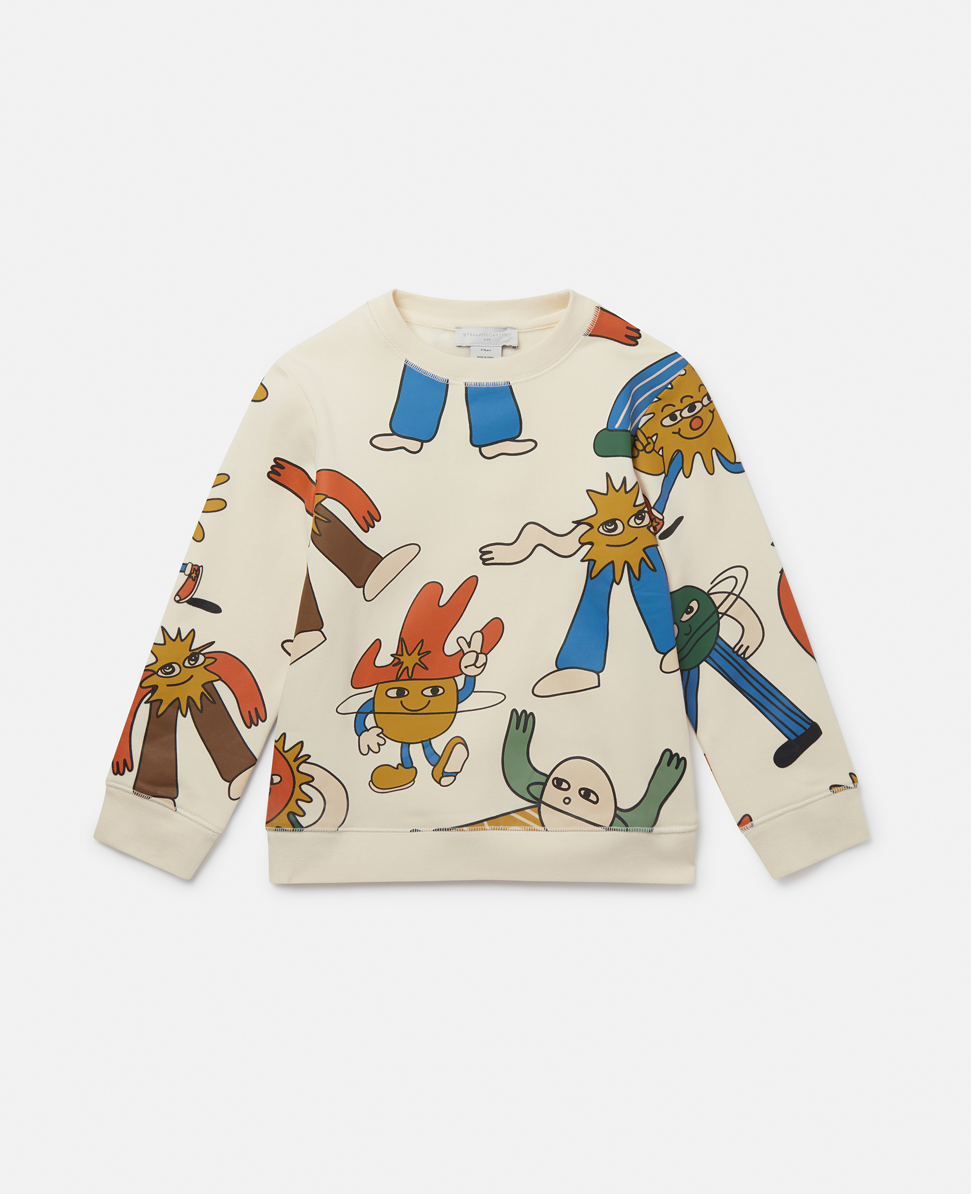 Stella McCartney - Cosmic Cowboy Print Sweatshirt, Woman, Beige multicolor, Size: 4