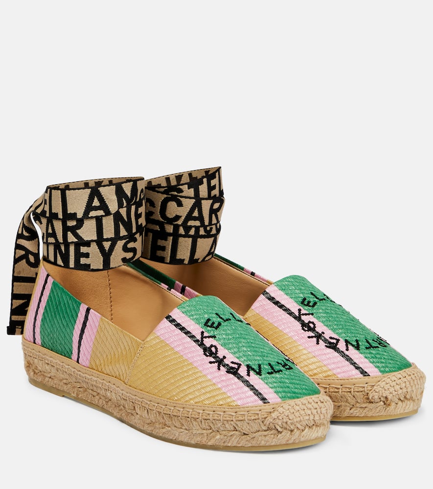 Stella McCartney Gaia logo striped espadrilles