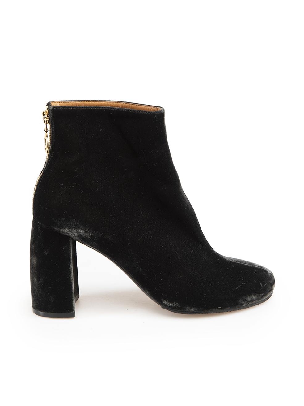 Stella McCartney Grey Velvet Heeled Ankle Boots