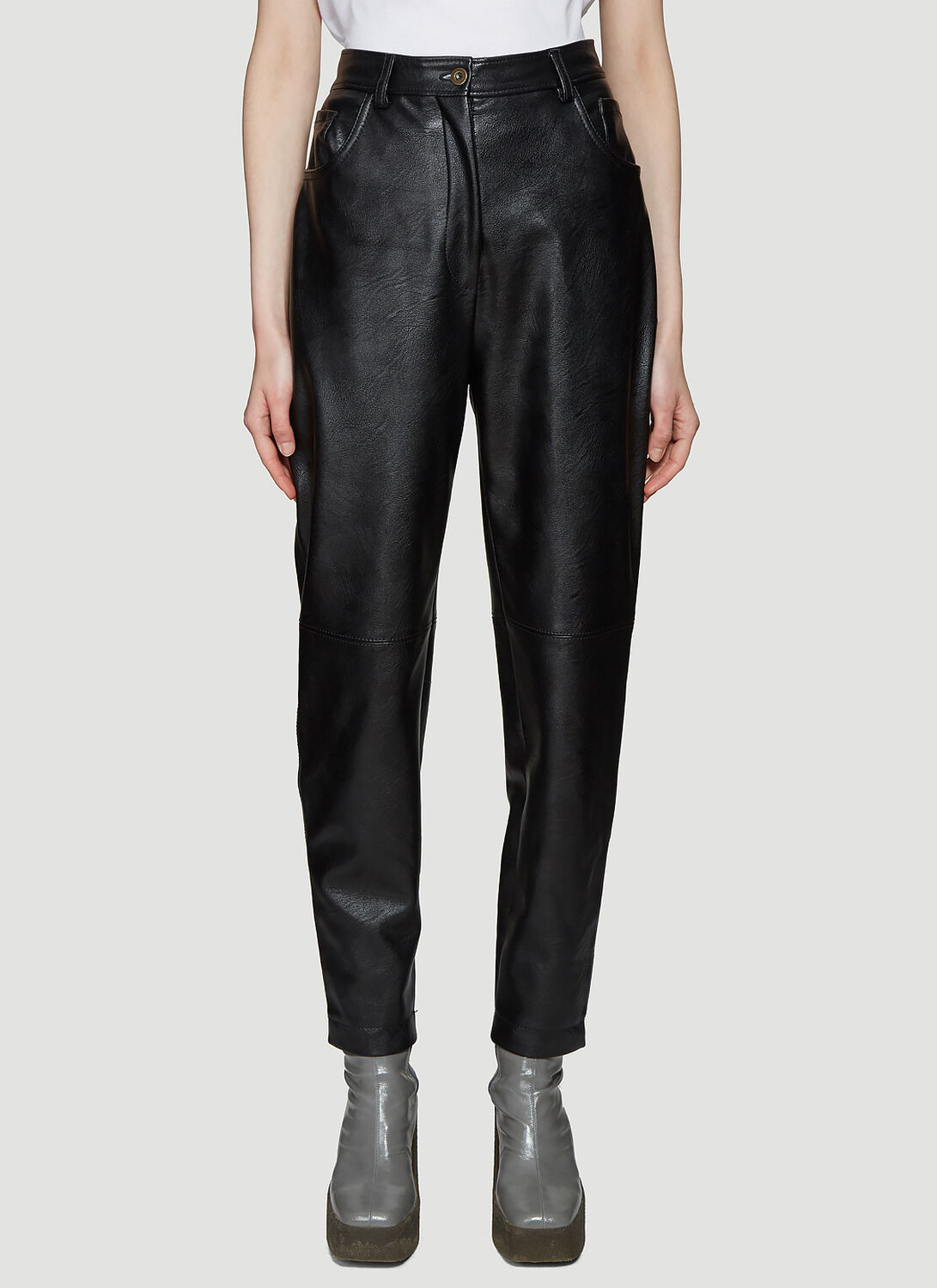 Stella McCartney Hailey Faux Leather Trousers - Woman Pants Black It - 44