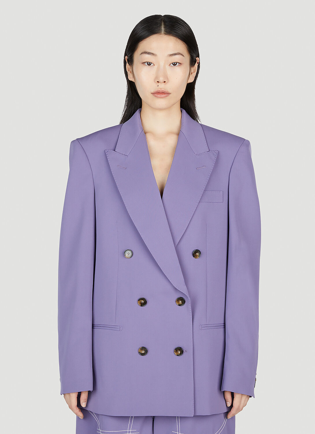 Stella McCartney Oversized Double Breasted Jacket - Woman Blazers Purple It - 38