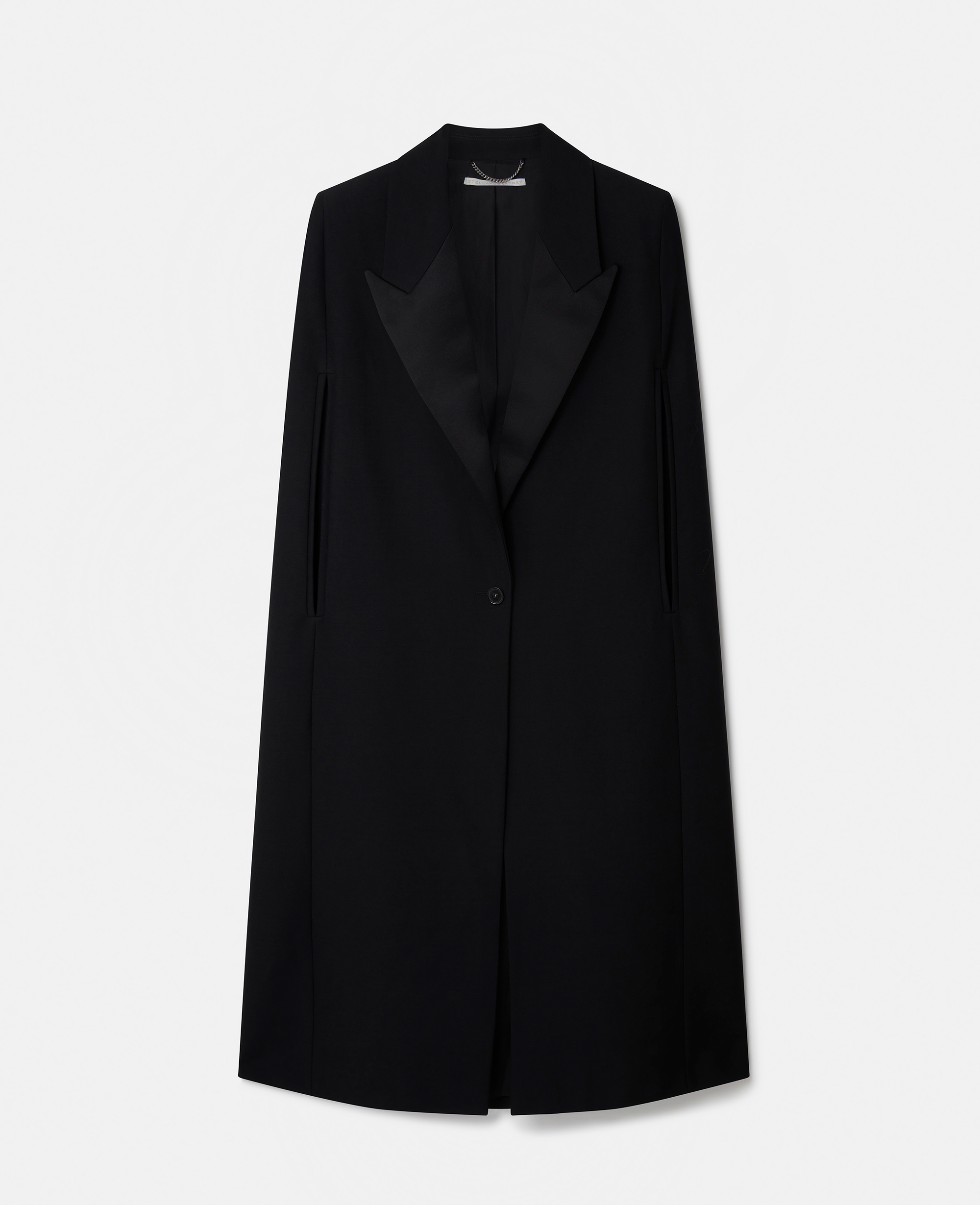 Stella McCartney - Tuxedo Tailoring Cape Coat, Woman, Black, Size: 40